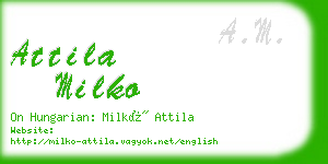 attila milko business card